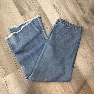 Sadie & Sage High Waist Wide Leg Frayed Hem Jeans